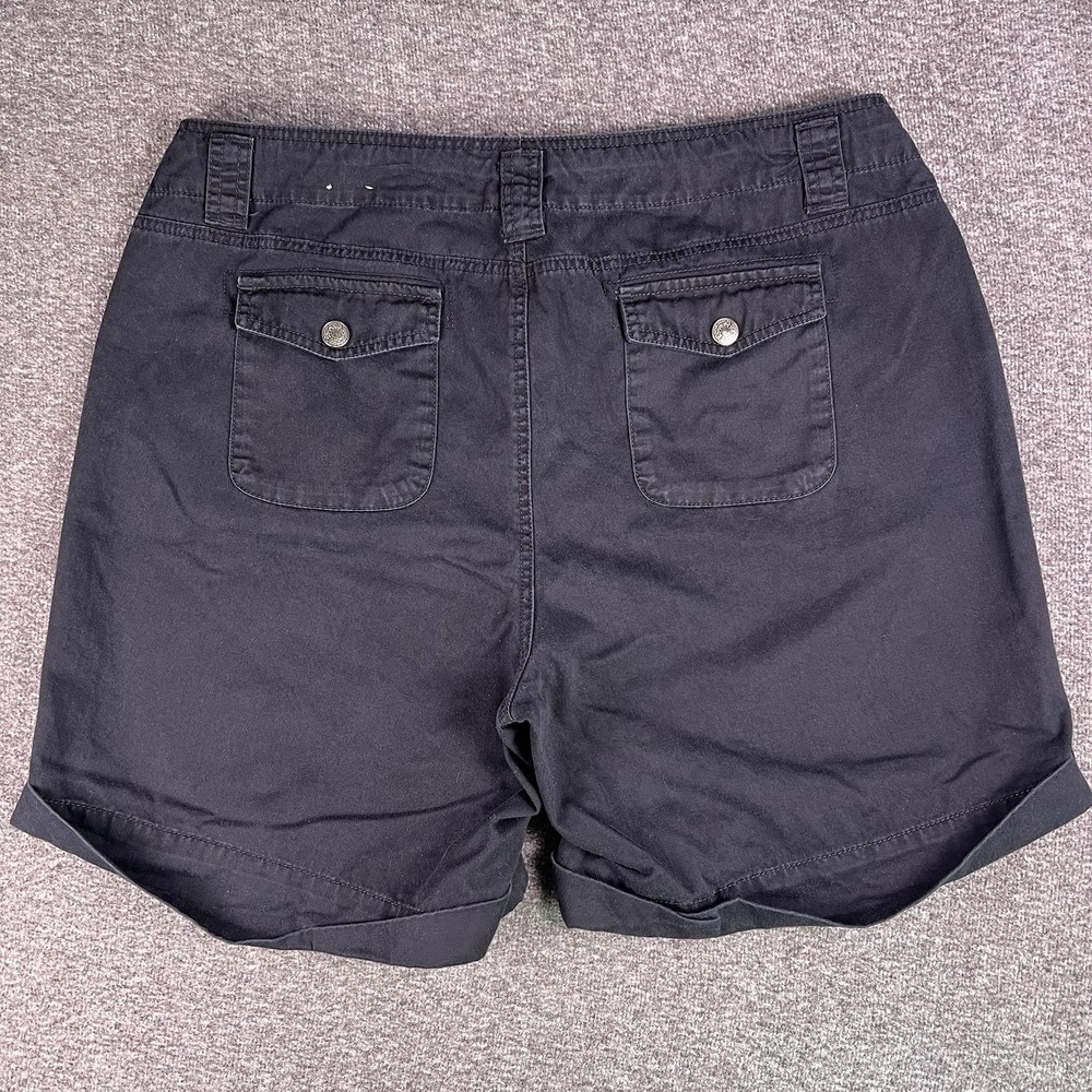 Venezia Cargo Shorts Women 18 Black Utility Casual Cuffed Drawstring Pocket 38x7 - Picture 10 of 11